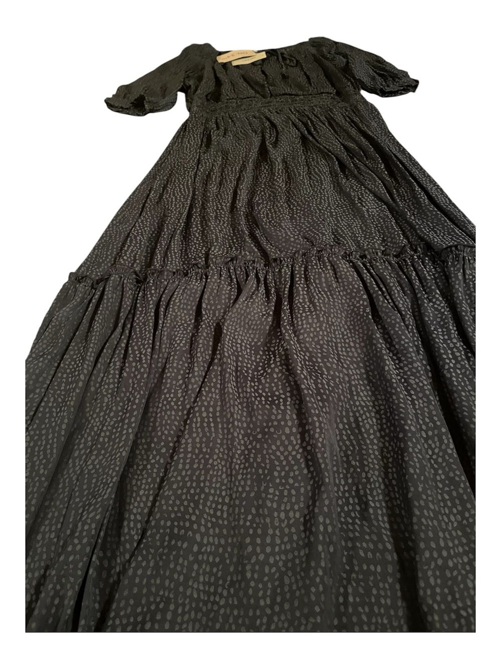 Black Printed Tiered Maxi Dress - Brand